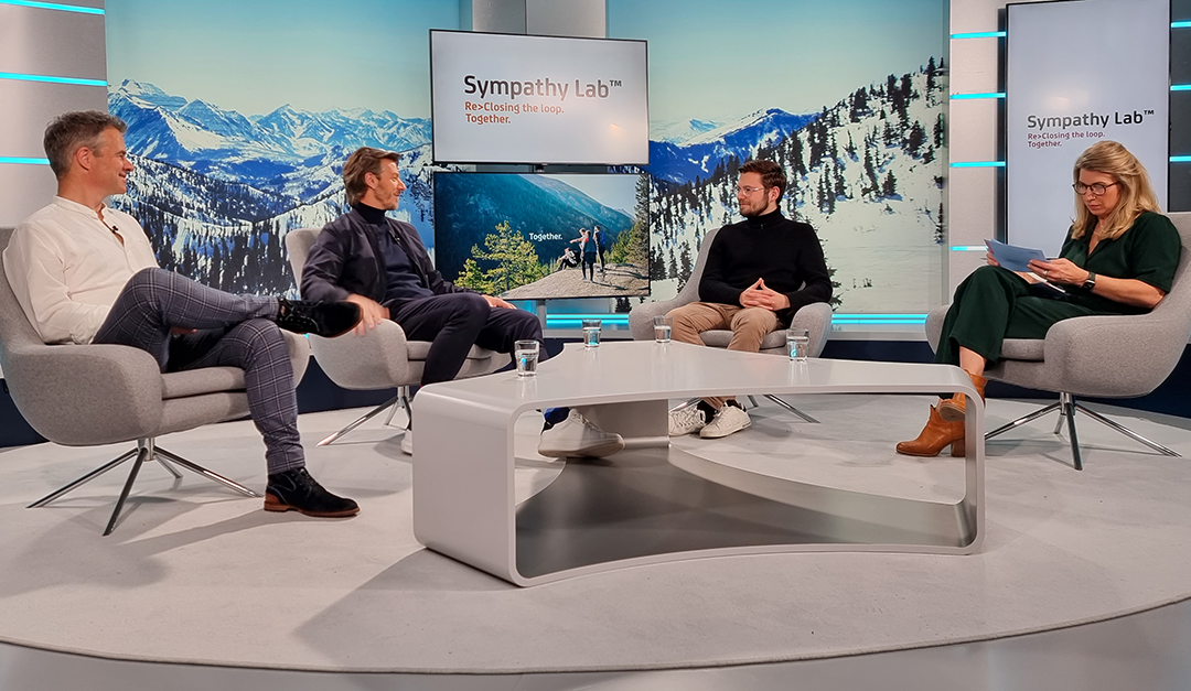 Sympathy Lab im Sport1 Studio, Host Kim Scholze und die Gäste Rüdiger Fox, Markus Hupach und Maximilian Reimers